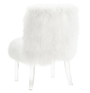 faux fluffy chair with clear legs