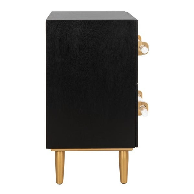 safavieh sienna Black 2 Drawer Nightstand with Acrylic Handles