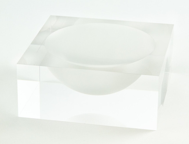 modern thick lucite acrylic square dish bowl centerpiece clear white