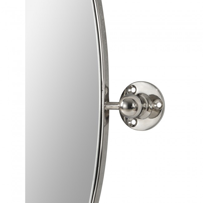 renwil azalea oval nickel metal pivot swivel bathroom vanity mirror