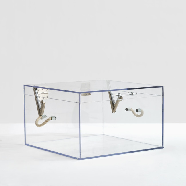 Clear Acrylic Storage Crate with Rope Handles