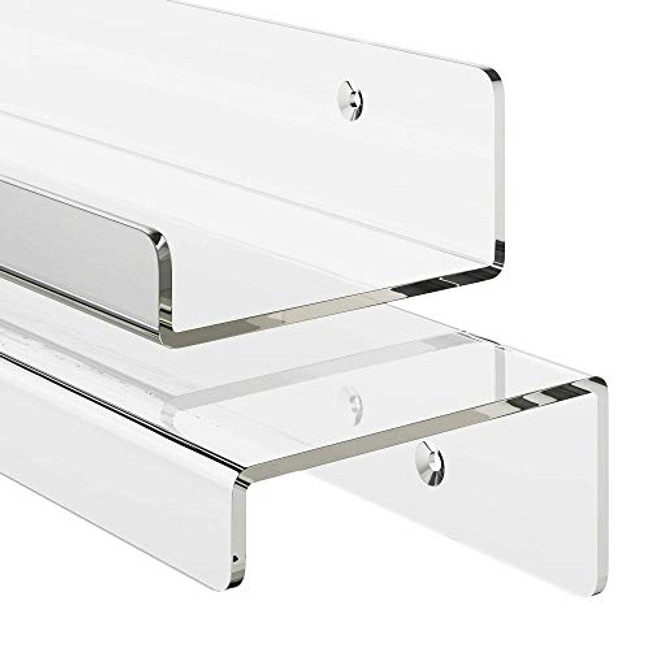 clear acrylic floating bookcase wall ledge bookshelf 36 inch