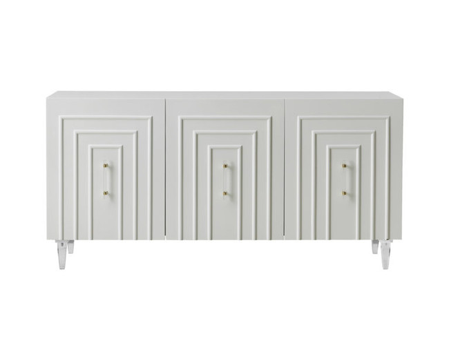 white credenza office sideboard server Tov Furniture Famke White Lacquer Buffet TOV-D5518