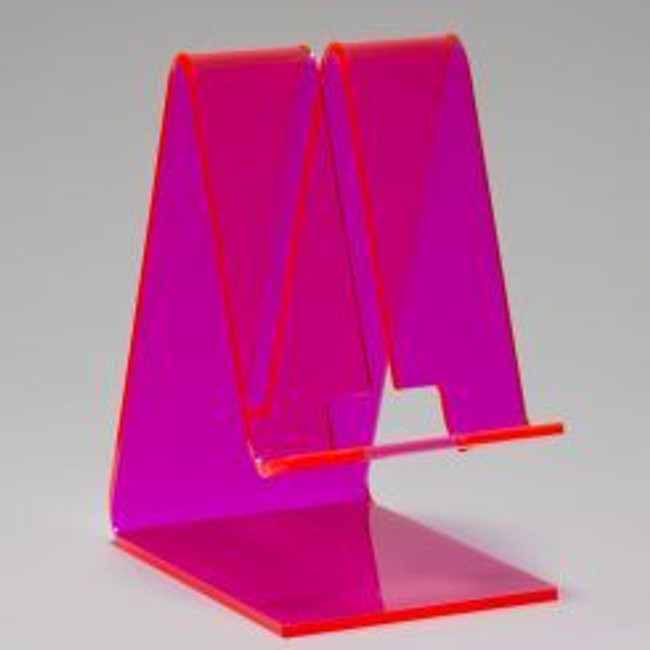 color plastic lucite fuschia pink acrylic cell phone stand in colors