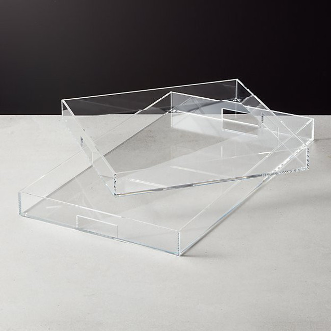 Large Simple Lucite Ottoman Tray