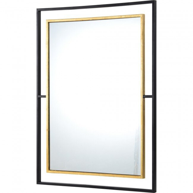 renwill gray rectangular black and gold metal tall floating bathroom powder room cb2 west elm wall mirror
