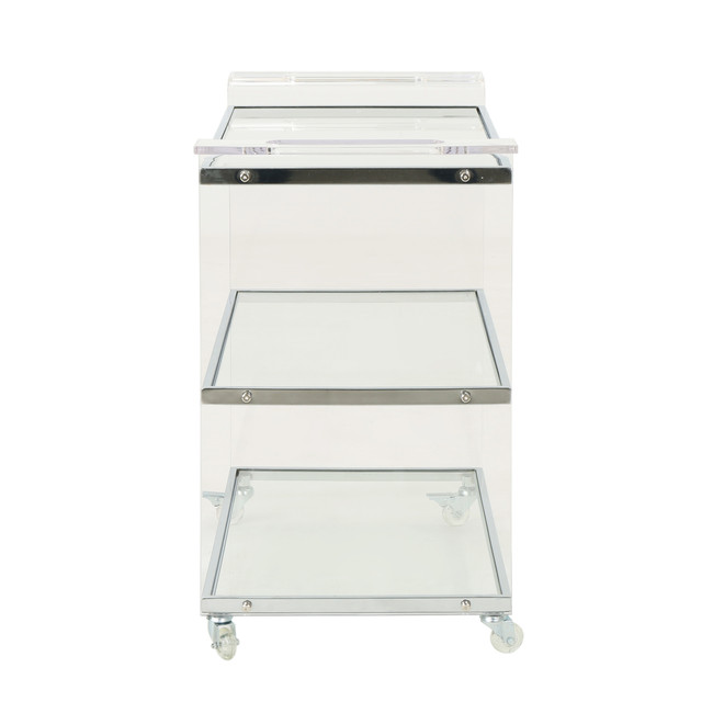 GDF lucite acrylic modern 3 level modern bar cart