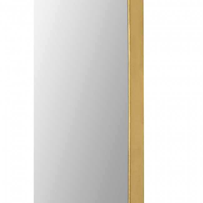 renwil marius gold leaf brass metal tall oval racetrack shape wall mirror edge frame