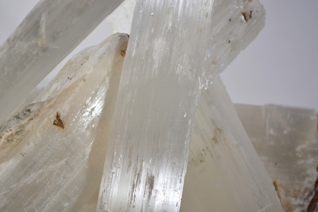 white selenite crystal quartz transluscent set of 3 fireplace logs clear