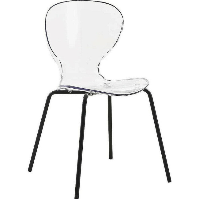 meridian furniture clarion set of 2 black acrylic lucite dining chairs