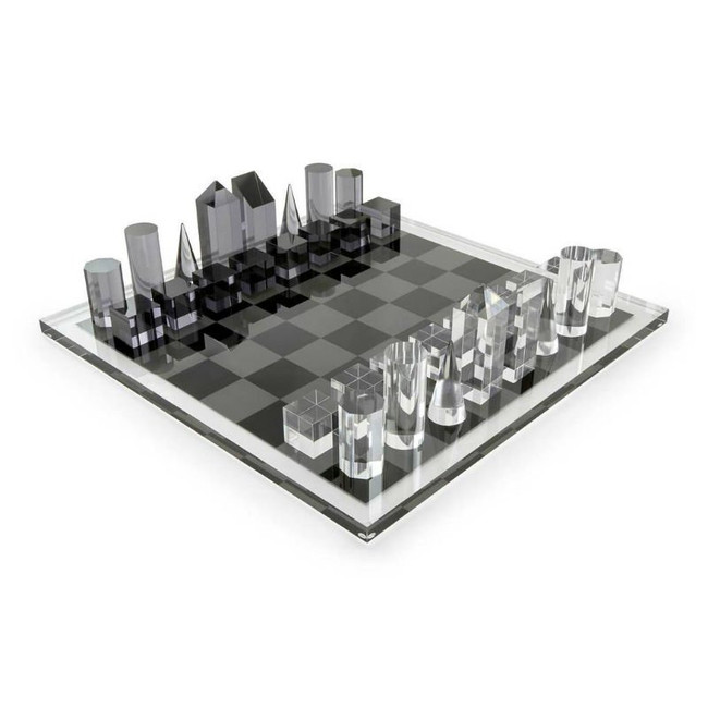 tizo luxury acrylic skyscraper chess set black white luxury lucite