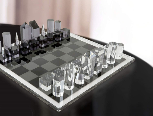 tizo luxury acrylic skyscraper black and white chess set luxury lucite