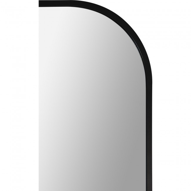 renwil mandret arch top modern round top black matte metal contemporary leaner floor mirror