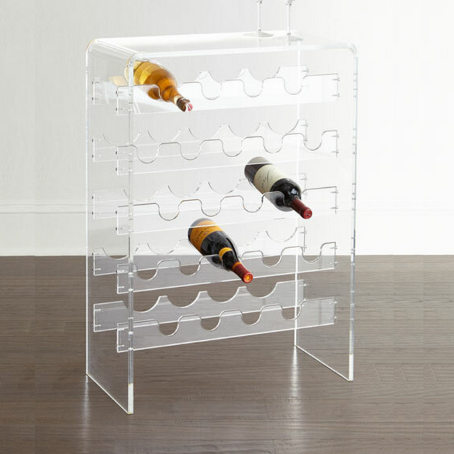 butler specialty crystal lucite clear wine rack modern bar storage