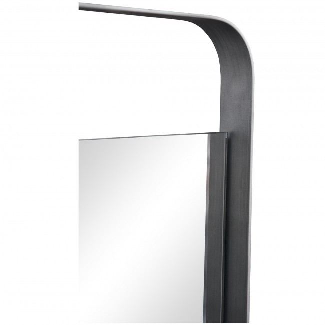 renwil tiffey modern charcoal metal rectangular wall mirror