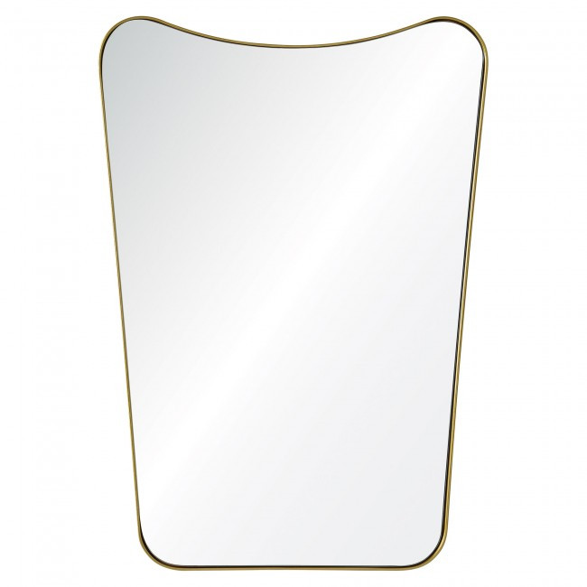 renwil tufa mid century gold brass modern wall mirror