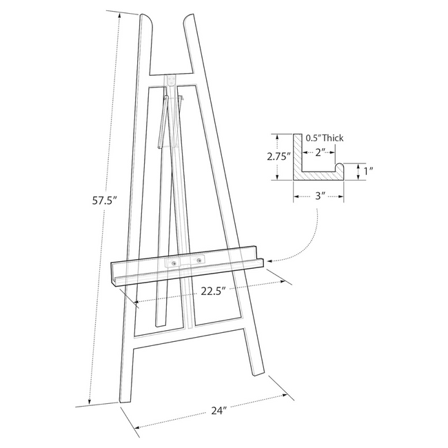 Clear Tall Floor Art Tripod Easel