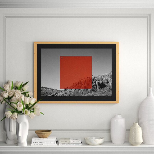 fourhands studio orange on bw modern black white photography art shadow box