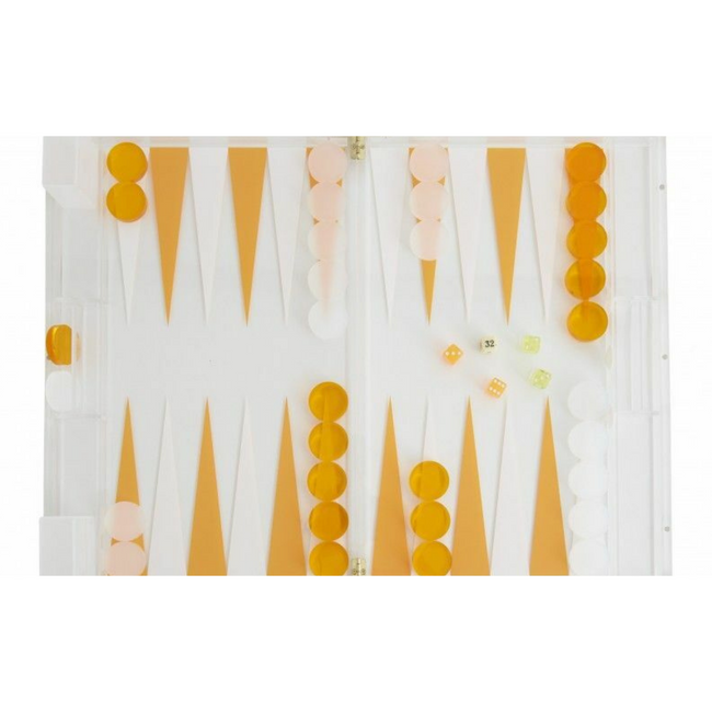 Orange & Clear Acrylic Backgammon Set