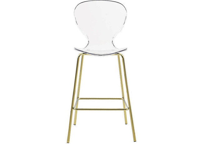 meridian furniture clarion set of 2 modern lucite acrylic gold counter stools