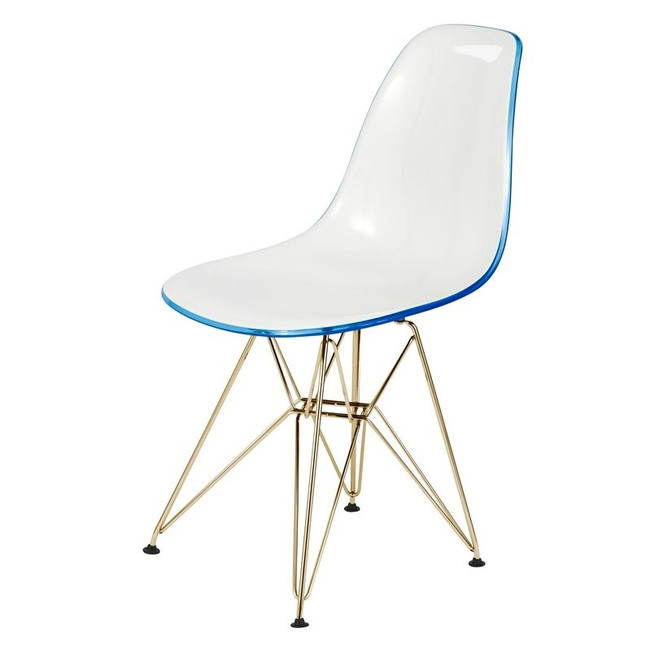 eisuremod cresco blue white mid century modern chair gold Eiffel legs desk dining office