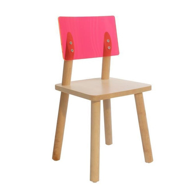 nico and yeye kids wooden chair with acrylic pink acrylic back color lucite