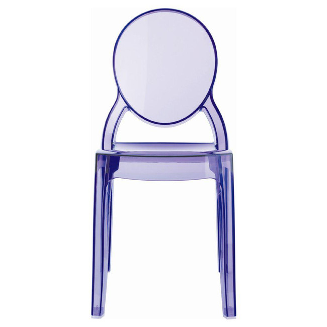 Baby Elizabeth Kids Chair Transparent purple violet stackable children's height ghost replica copy