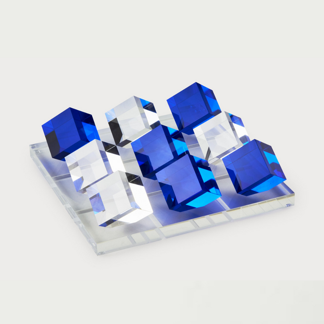Luxury Acrylic Cobalt Blue Tic Tac Toe Set (HA117BLXO)
