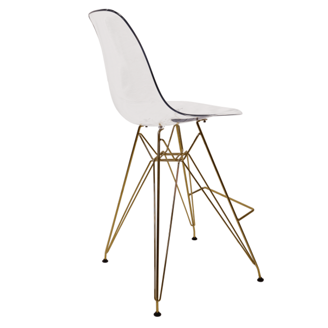 Clear Barstool with Gold Eiffel Base, Color Options