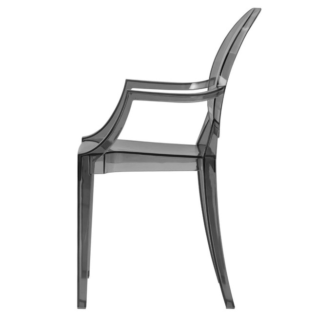 LeisureMod Carroll Modern Acrylic Dining Armchair sheer black ghost style copy replica