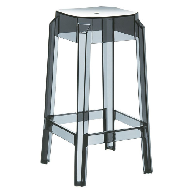 compamia fox clear transparent black smoke grey ghost style barstool acrylic