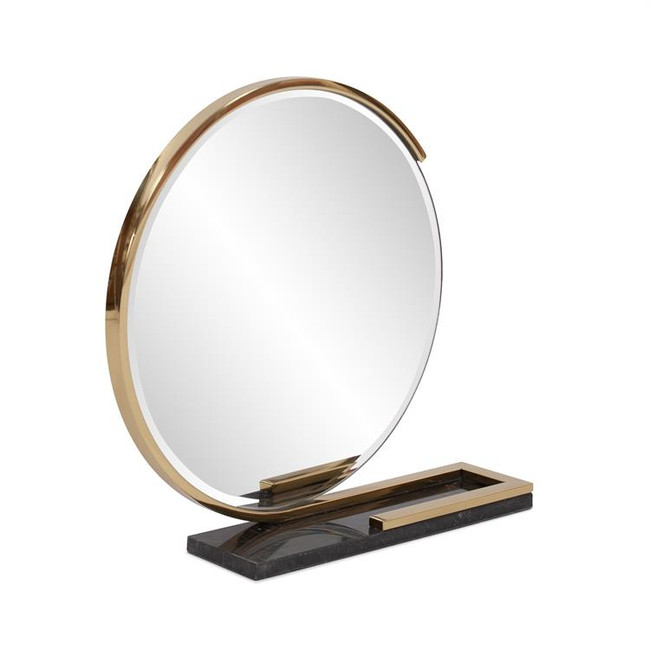 howard elliott Gatsby Table Mirror with Black Marble Tray table top vanity make up