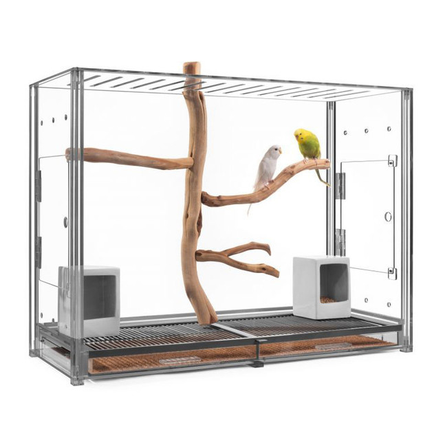 hopper hall table top bird cage modern lucite acrylic see through