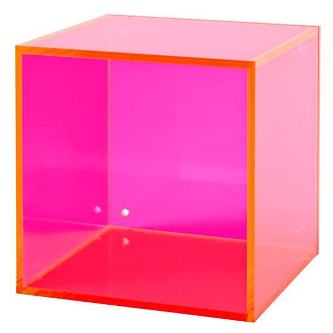 custom acrylic lucite color bright neon wall cube box hanging storage shelf kids 