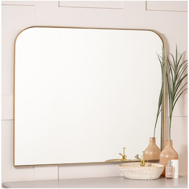 cooper classic brendan gold metal large landscape arch top mantel mirror