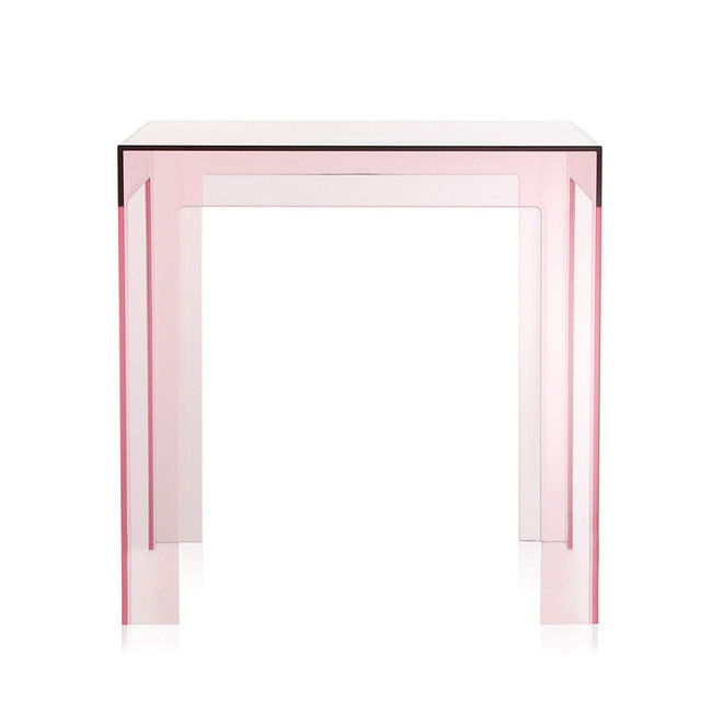 kartell jolly light pink clear acrylic lucite end side play kids table plastic ghost