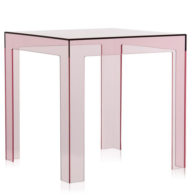 kartell jolly light pink clear acrylic lucite end side play kids table plastic ghost