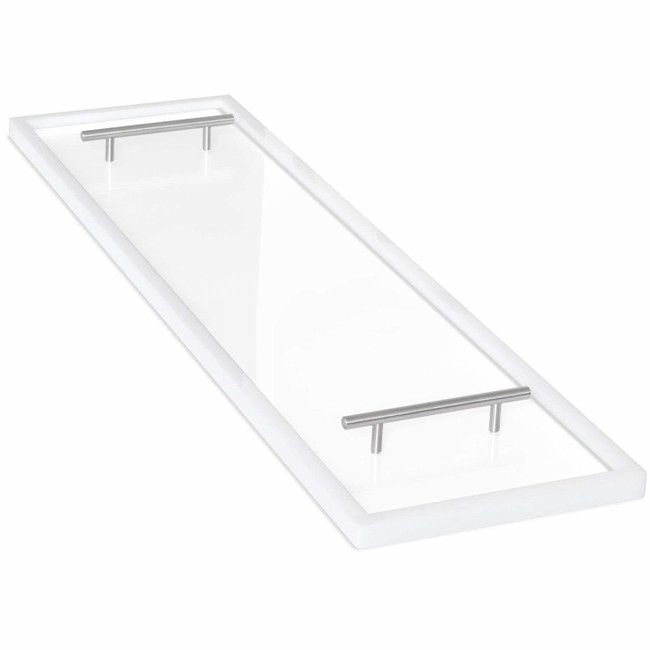 clear acrylic lucite modern bath caddy handles