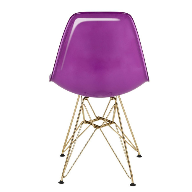 Cresco Gold Eiffel Base Chair in White Purple Eiffel gold base egg chair