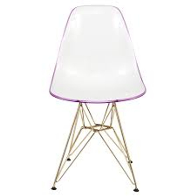 leisuremod purple white mid century modern chair gold Eiffel legs desk dining office