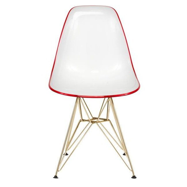 leisuremod red white mid century modern chair gold Eiffel legs desk dining office