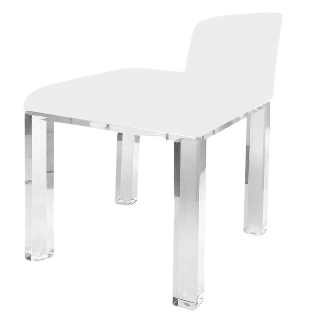lucite clear acrylic Low Back Vanity Chair with Square Legs