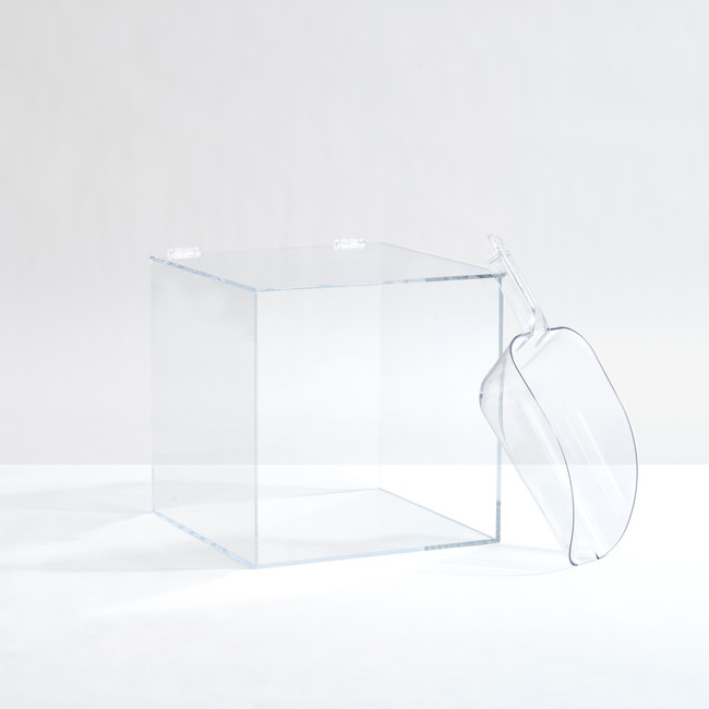 Clear Acrylic Large Storage Bin with Lid and Scoop