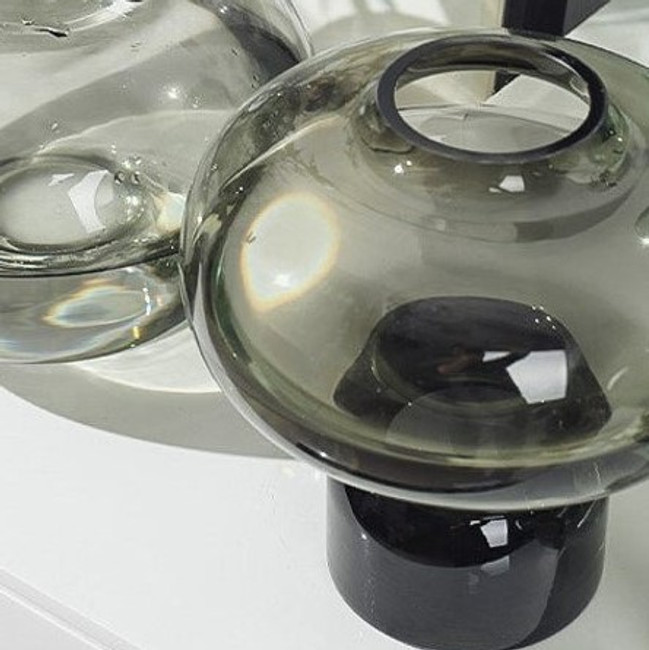 Modern Handblown Glass Black Vases