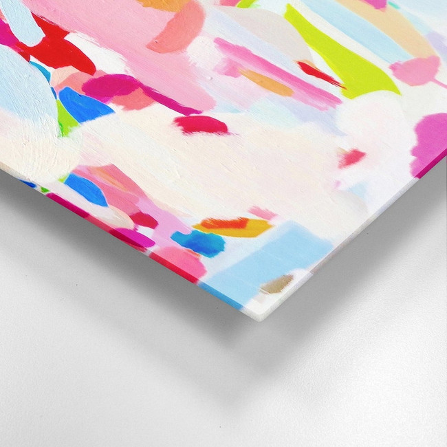 Abstract Pink and Light Blue Art on Acrylic (kavka design dirty blonde)