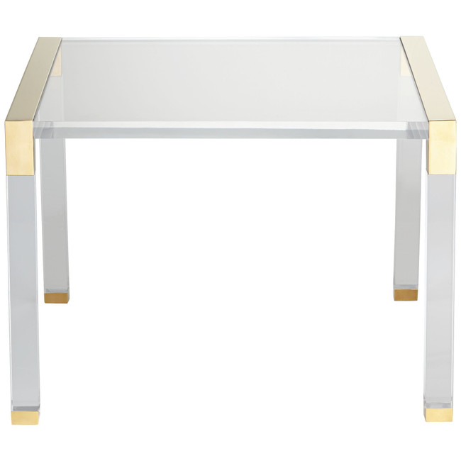 Modern Brass and Acrylic Sleek Side Table (hannah 23.5 side table)
