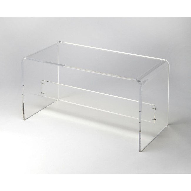 Butler Crystal Clear Acrylic Bench lucite waterfall