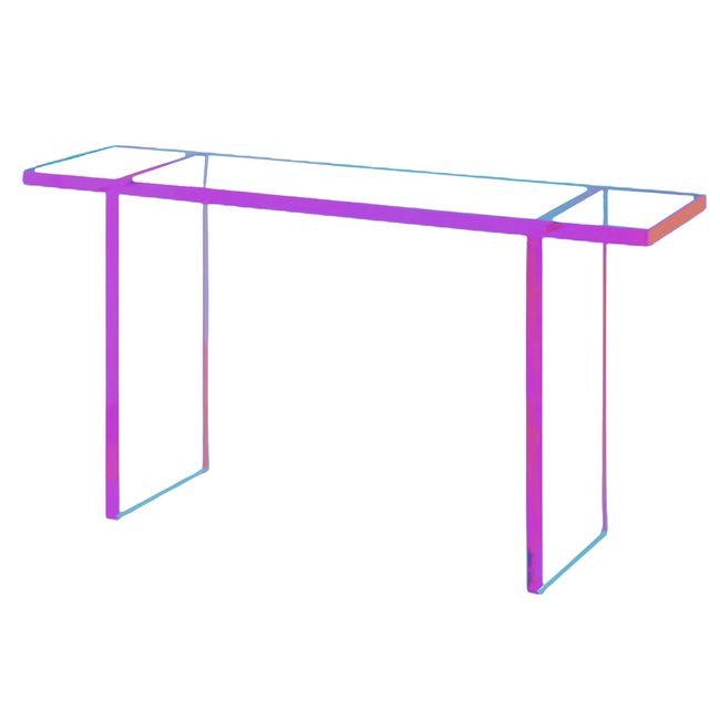 Color Edge Thick Clear Lucite Console Table