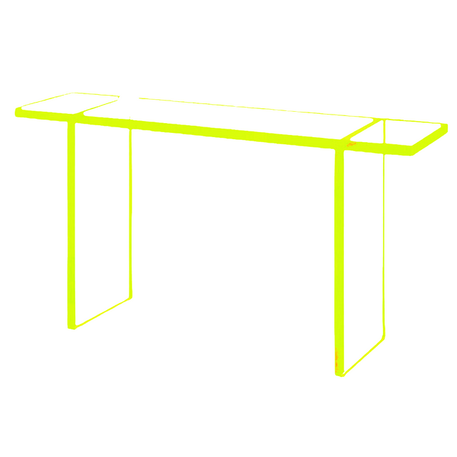 Color Edge Thick Clear Lucite Console Table