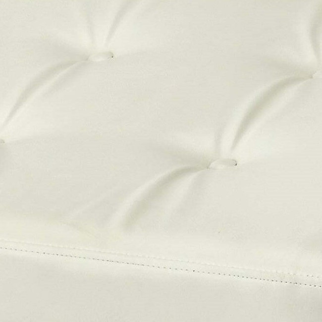 White Vinyl and Clear Acrylic Tufted Vanity Stool (3739335)